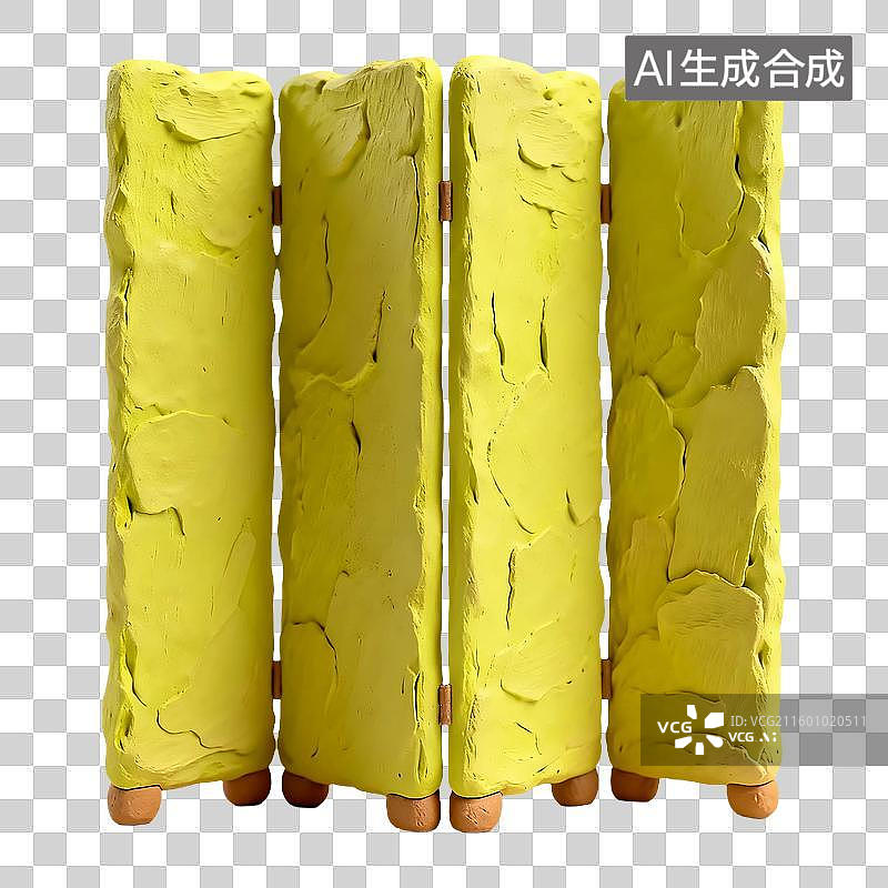 【AI数字艺术】3D立体粘土风格卡通隔断屏风办公用品免抠元素图片素材
