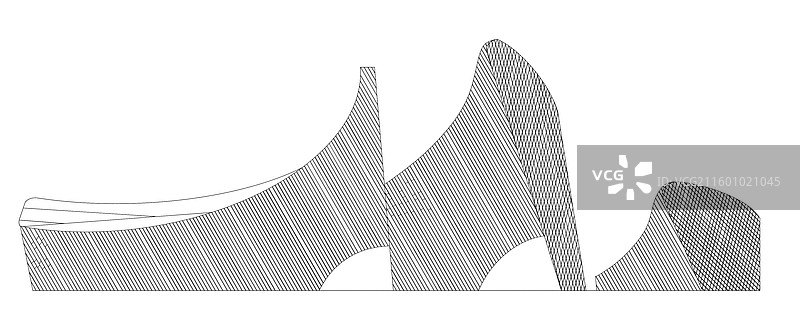 福建福州海峡文化艺术中心线稿图片素材