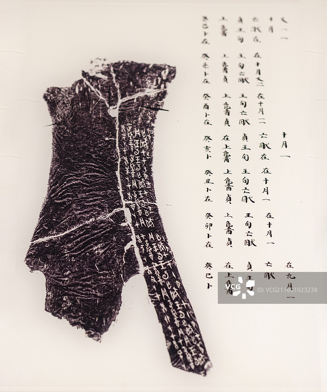 商帝乙 帝辛 王旬亡卜骨拓片 天津博物馆图片素材