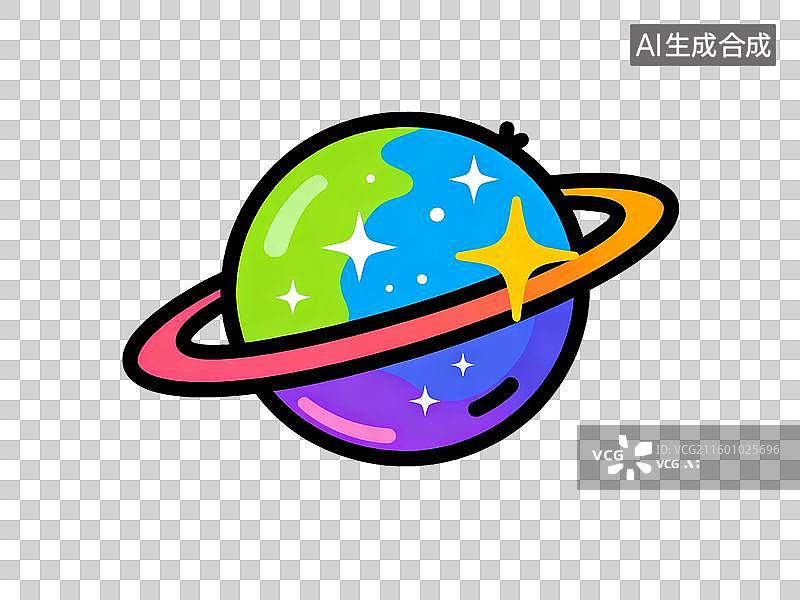 【AI数字艺术】星球卡通插画元素图片素材