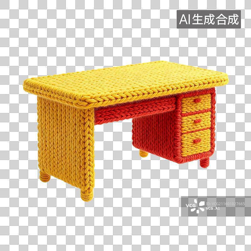 【AI数字艺术】毛线编织的办公桌图片素材