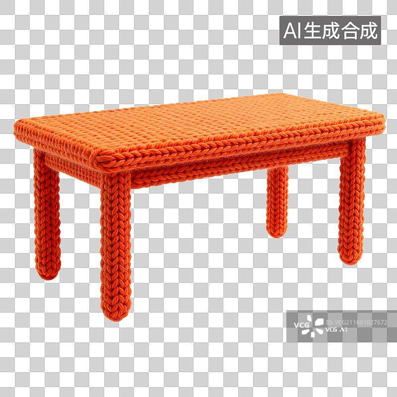 【AI数字艺术】毛线编织的办公桌图片素材