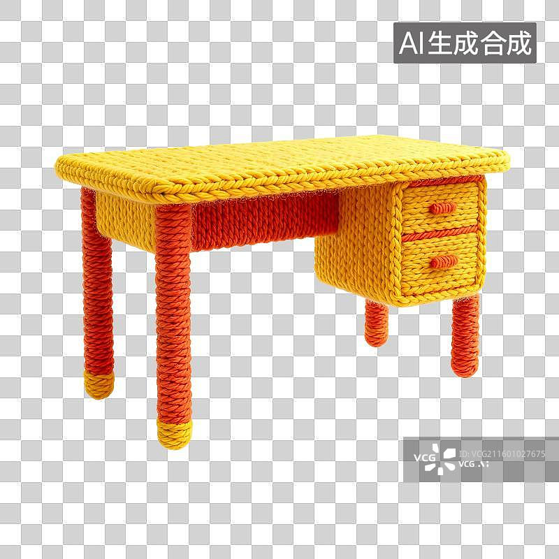 【AI数字艺术】毛线编织的办公桌图片素材