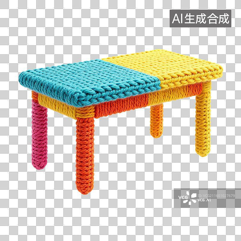 【AI数字艺术】毛线编织的办公桌图片素材