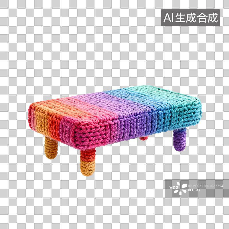 【AI数字艺术】毛线编织的茶几图片素材