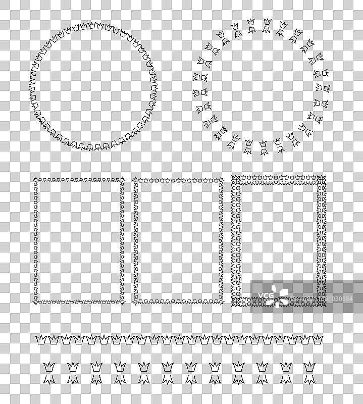 一套带有皇冠的抽象装饰元素图片素材