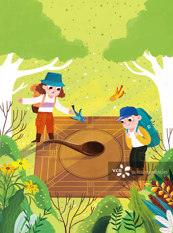 传统指南针和儿童图片素材