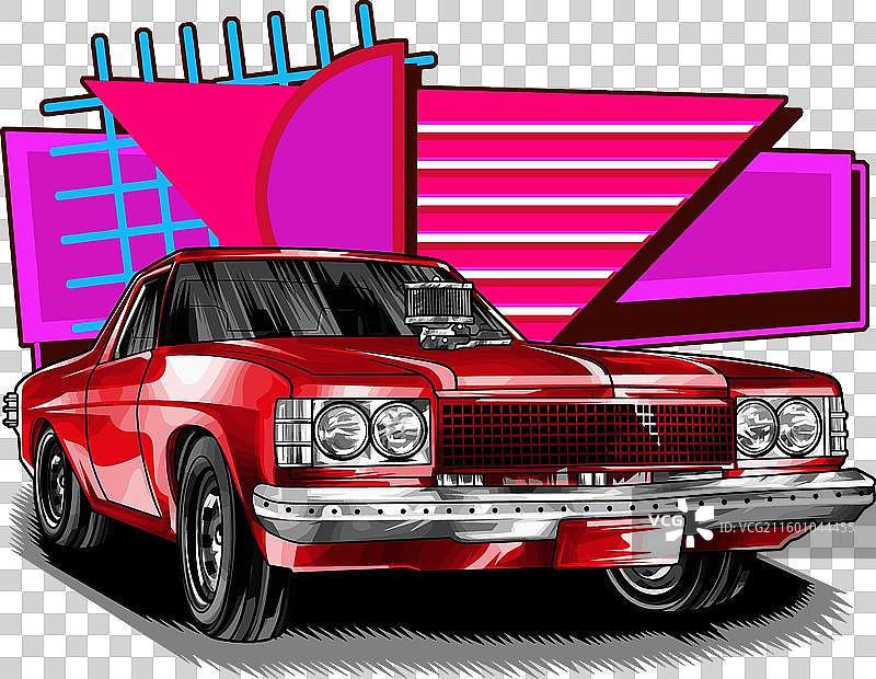 带有黑色条纹的红色赛车图片素材