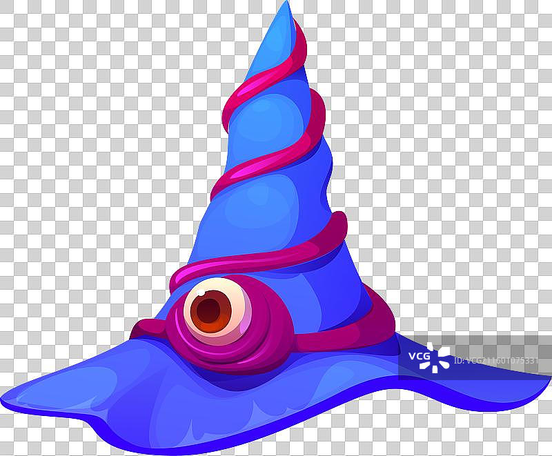 卡通万圣节女巫帽和怪物眼球图片素材