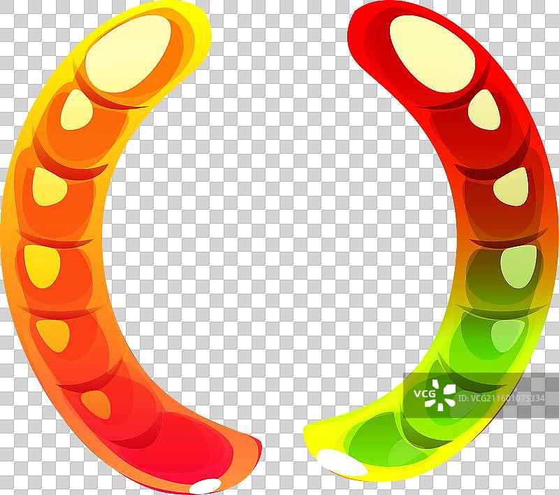 卡通圆括号软糖虫字母图片素材