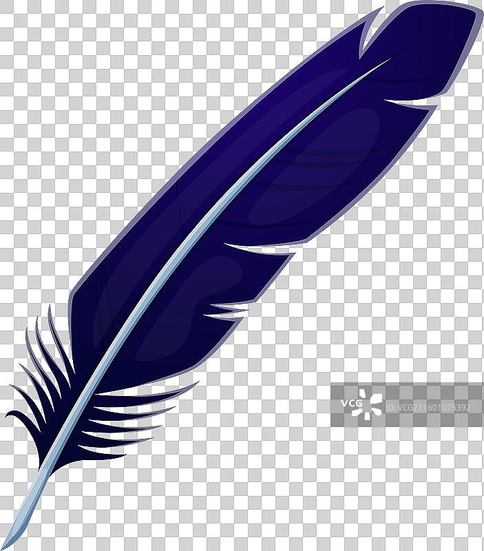 卡通万圣节渡鸦羽毛笔图片素材