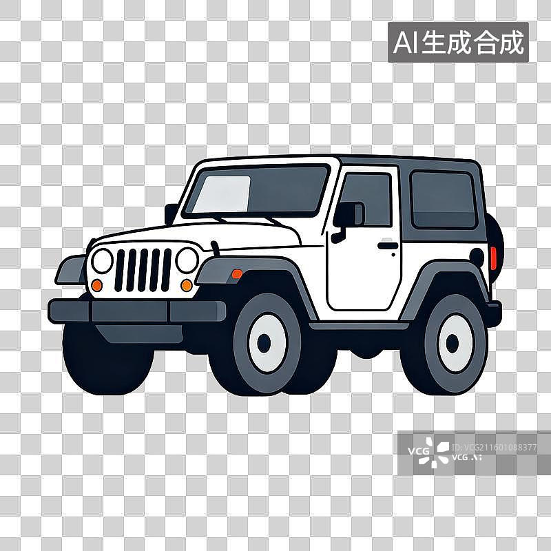 【AI数字艺术】白色越野四轮驱动车图片素材