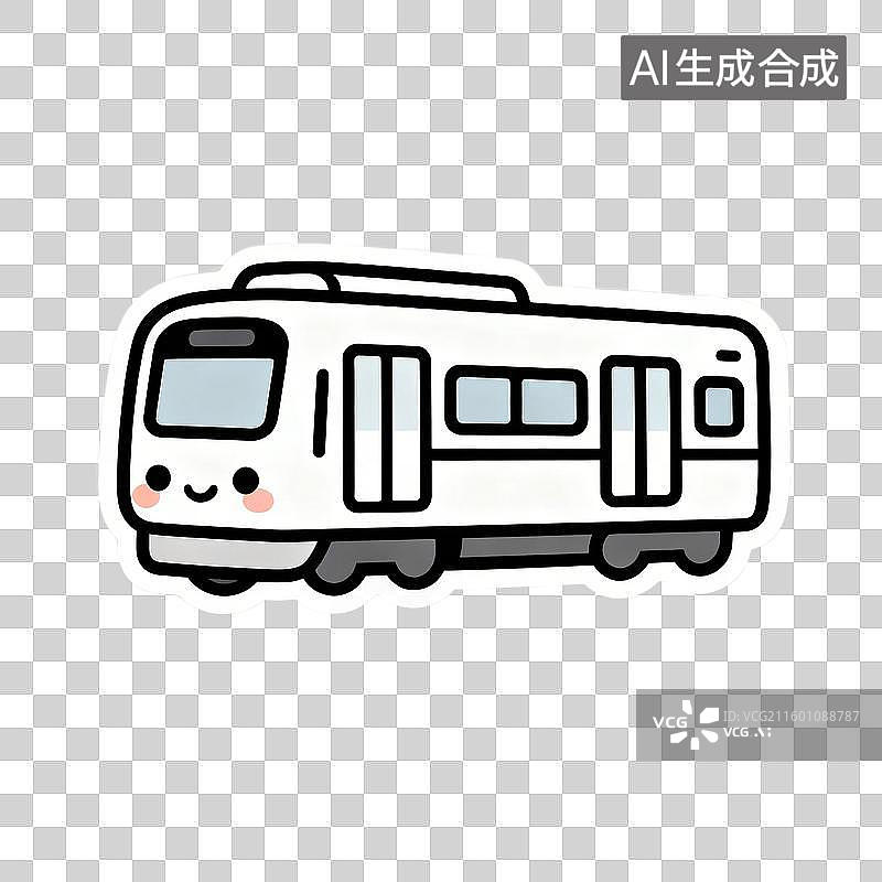 【AI数字艺术】可爱简约卡通风格火车图片素材