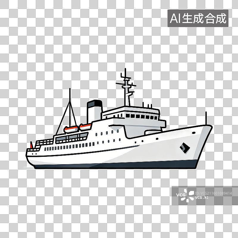 【AI数字艺术】白色大型客运轮船图片素材