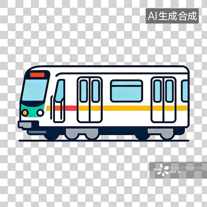 【AI数字艺术】一幅现代客运列车的彩色插画图片素材