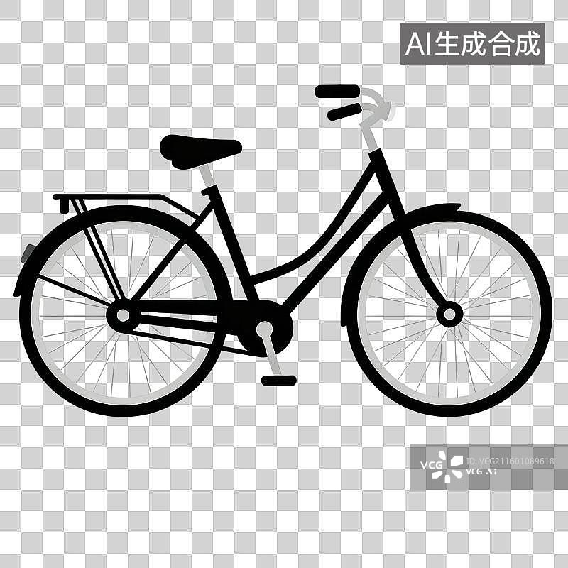 【AI数字艺术】一幅传统自行车的黑白插画图片素材