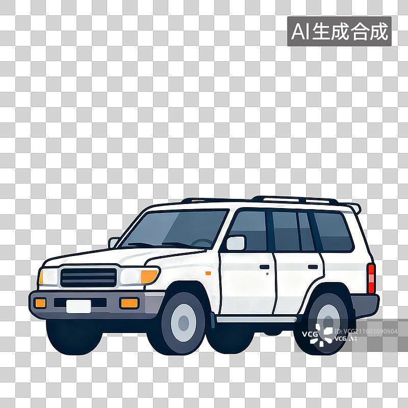 【AI数字艺术】白色四门带行李架的SUV图片素材