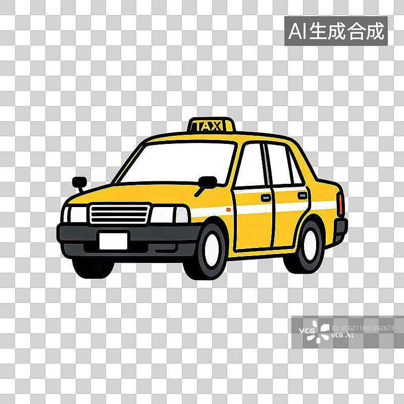 【AI数字艺术】黄色出租车交通工具图片素材