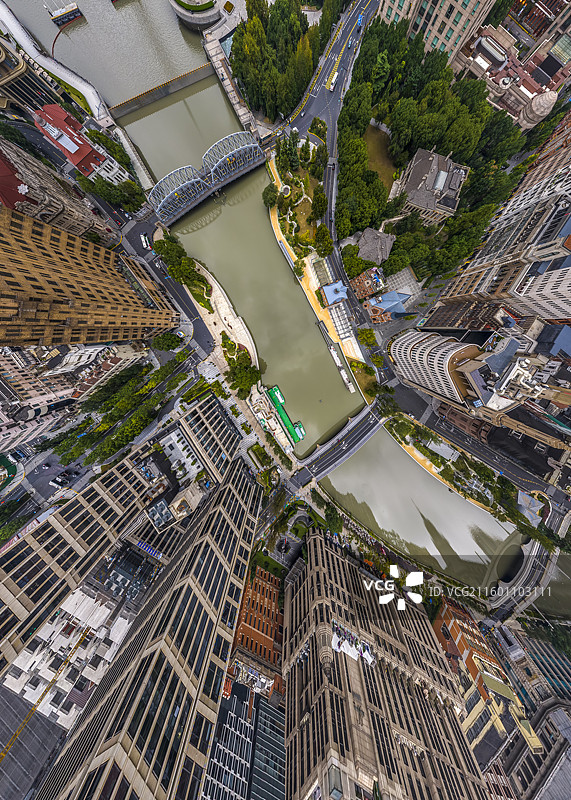 航拍上海苏州河畔图片素材