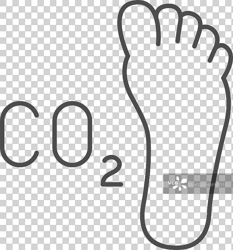 二氧化碳足迹线条图标图片素材