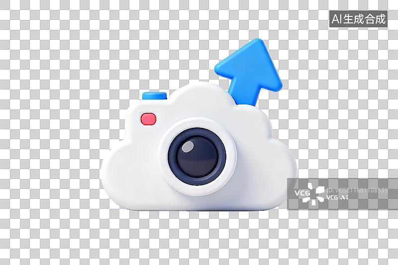 【AI数字艺术】云朵相机上传图标图片素材