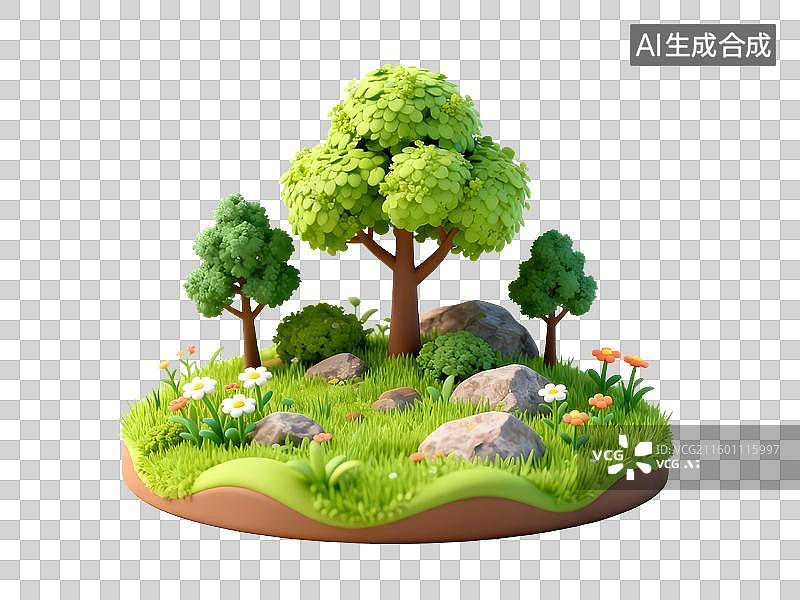 【AI数字艺术】充满生机的绿色景观图片素材