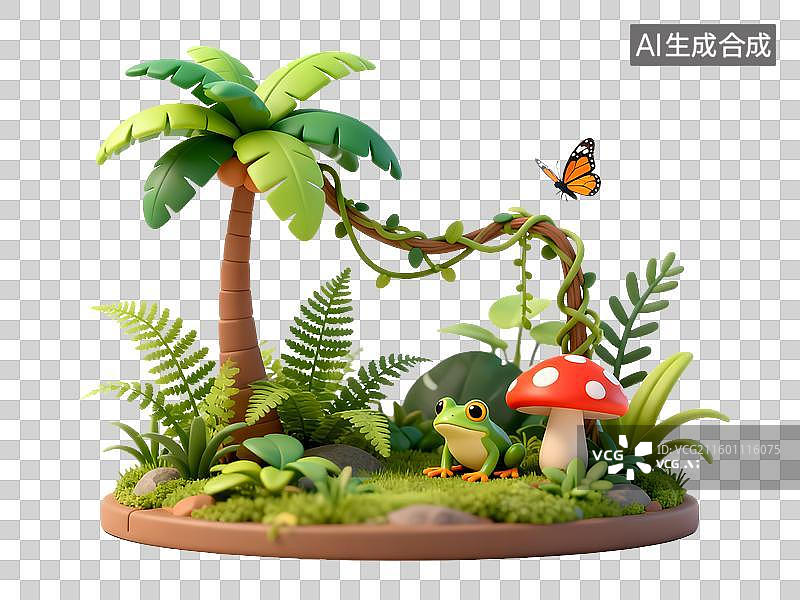 【AI数字艺术】充满生机的卡通自然场景图片素材