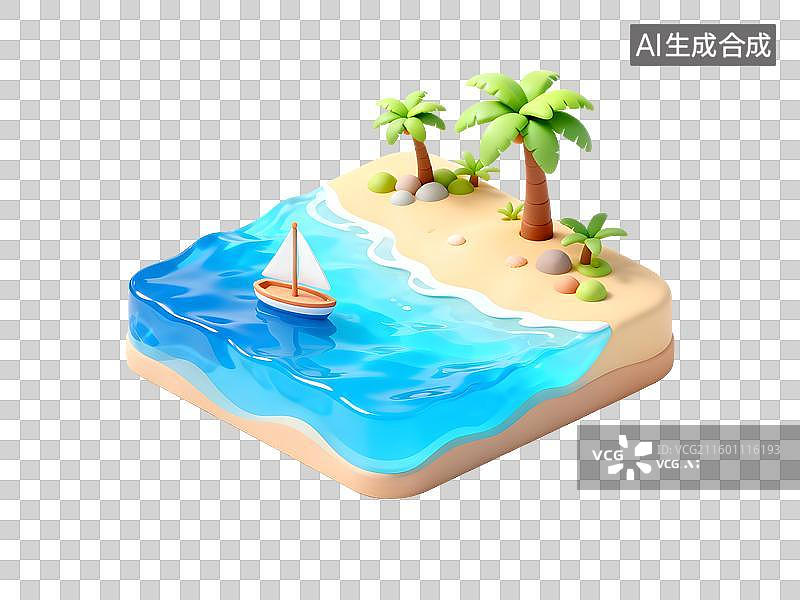 【AI数字艺术】热带海岛迷人景象图片素材