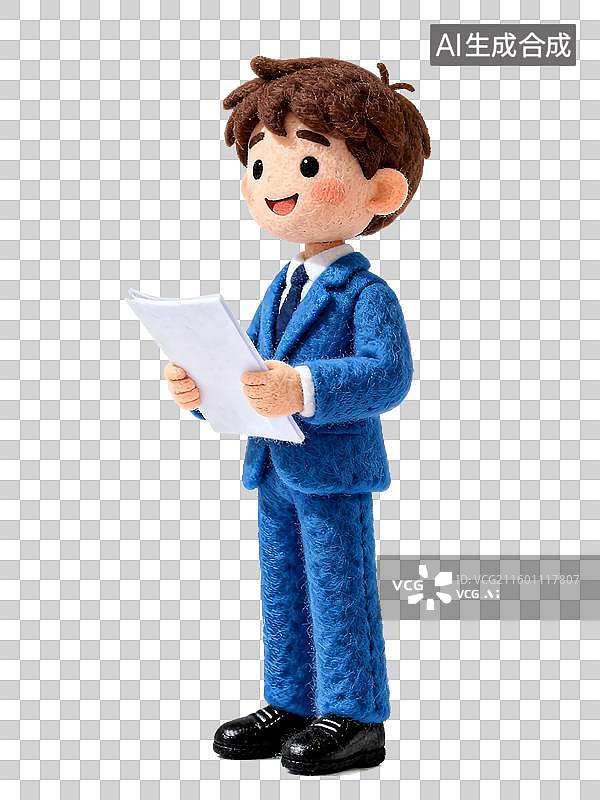 【AI数字艺术】3D毛毡可爱的发言，汇报，演讲，竞选，白领图标图片素材