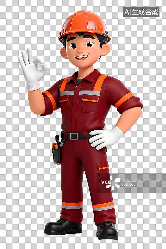 【AI数字艺术】3D男性维修工人图片素材