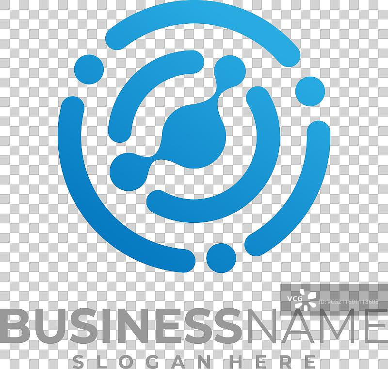 圆形科技Logo线条连接概念设计图片素材