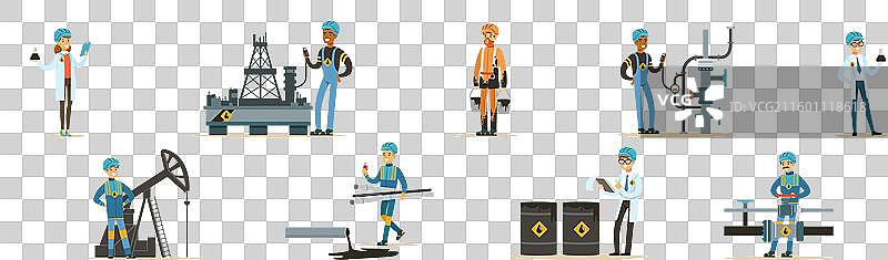 石油行业工人形象，身着制服图片素材