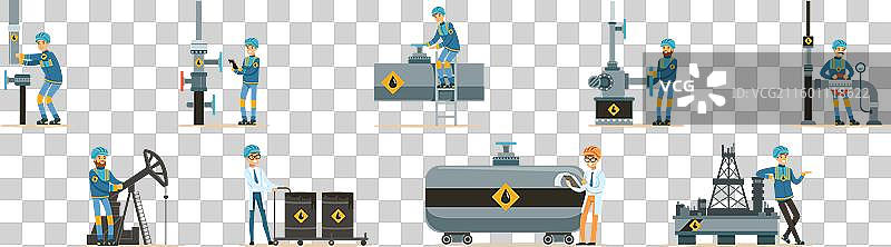 石油行业工人形象，身着制服图片素材