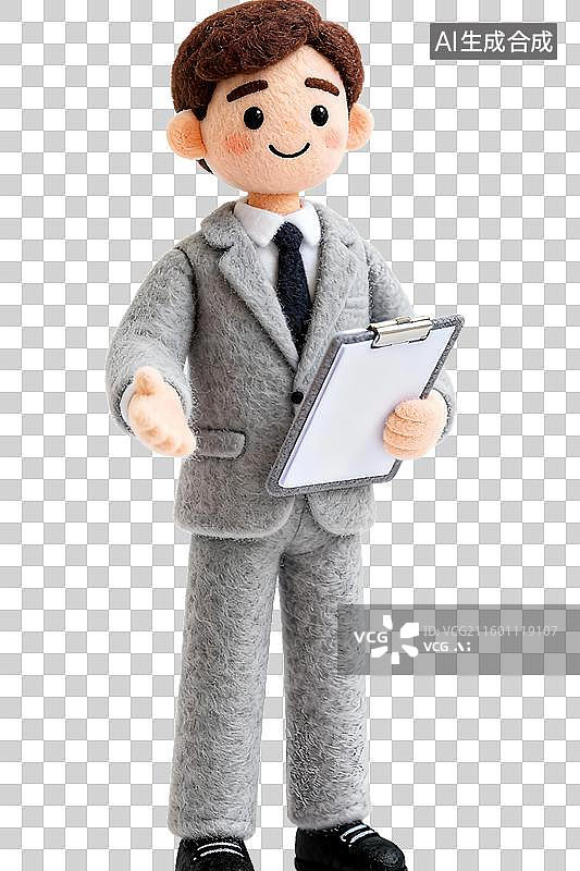 【AI数字艺术】3D毛毡可爱的招聘，人力资源，面试，白领，欢迎图标图片素材