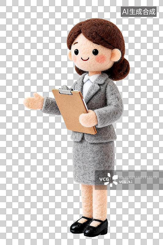 【AI数字艺术】3D毛毡可爱的招聘，人力资源，面试，白领，欢迎图标图片素材