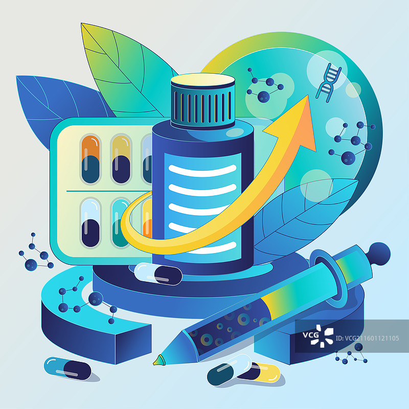 生物医疗医药主题日报风格矢量图插画图片素材