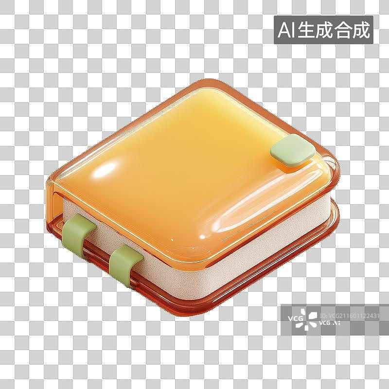 【AI数字艺术】3D膨胀风果冻风格圆润卡通书本图标橙色学习教育商务免抠元素透明底PNG图片素材