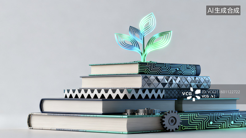 【AI数字艺术】教育与科技创新插画图片素材