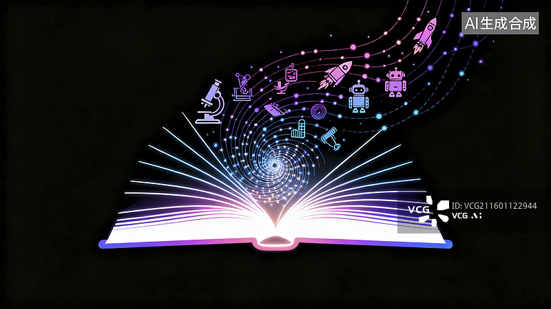 【AI数字艺术】教育与科技创新插画图片素材
