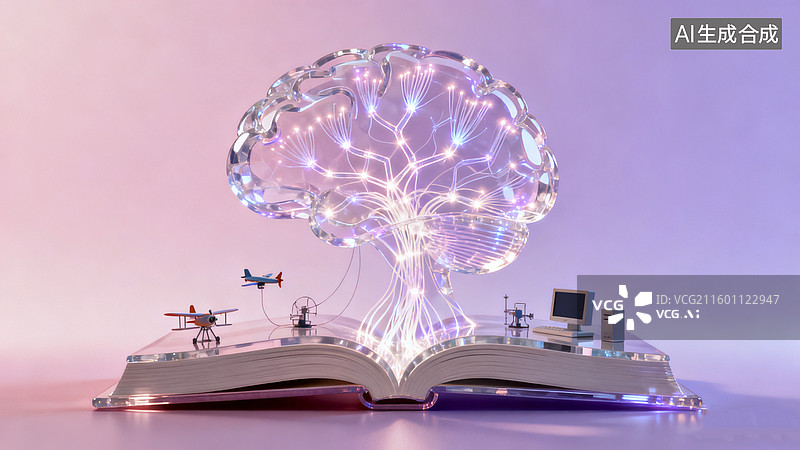 【AI数字艺术】教育与科技创新插画图片素材