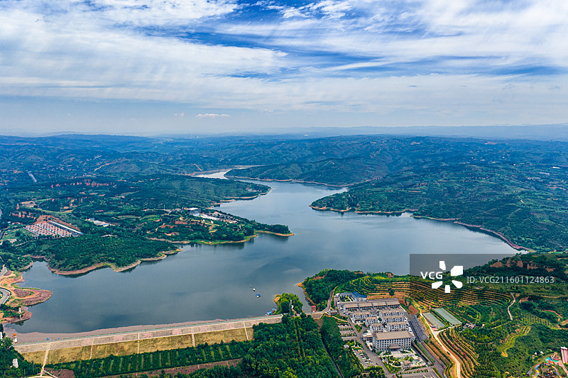 航拍长治武乡关河水库图片素材