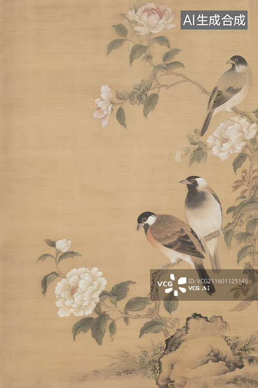 【AI数字艺术】工笔花鸟图图片素材