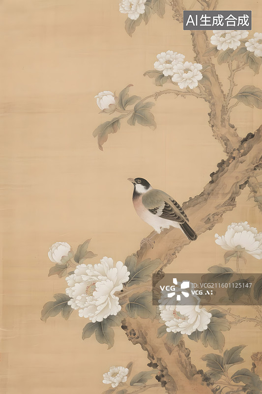 【AI数字艺术】工笔花鸟图图片素材