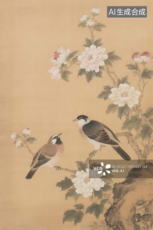 【AI数字艺术】工笔花鸟图图片素材