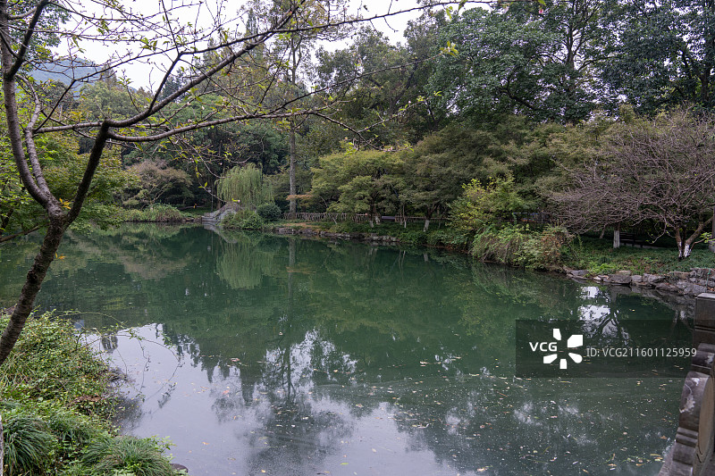 浙江杭州灵隐寺丁湖风光图片素材