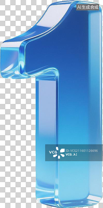 【AI数字艺术】蓝色玻璃质感数字图片素材