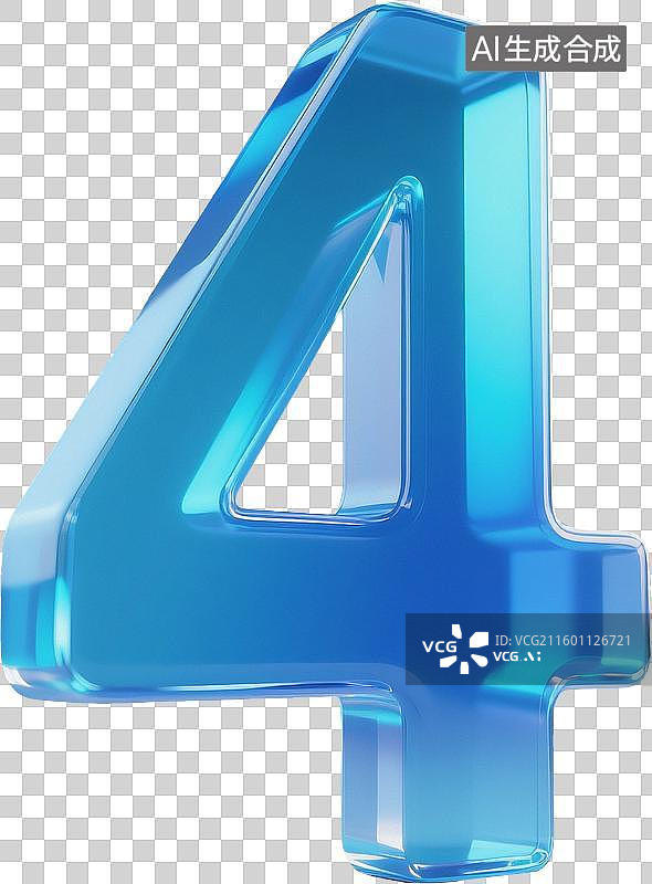 【AI数字艺术】蓝色玻璃质感数字图片素材