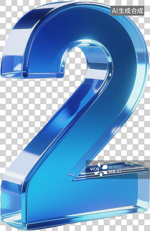 【AI数字艺术】蓝色玻璃质感数字图片素材