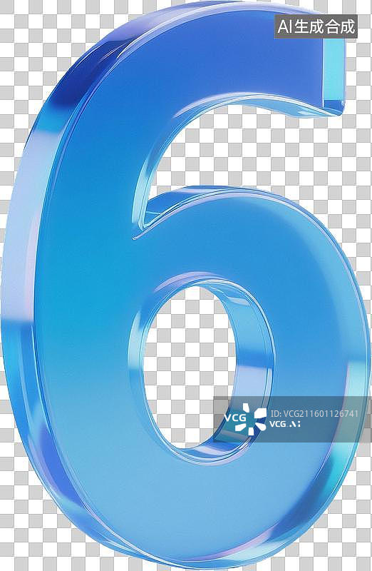 【AI数字艺术】蓝色玻璃质感数字图片素材
