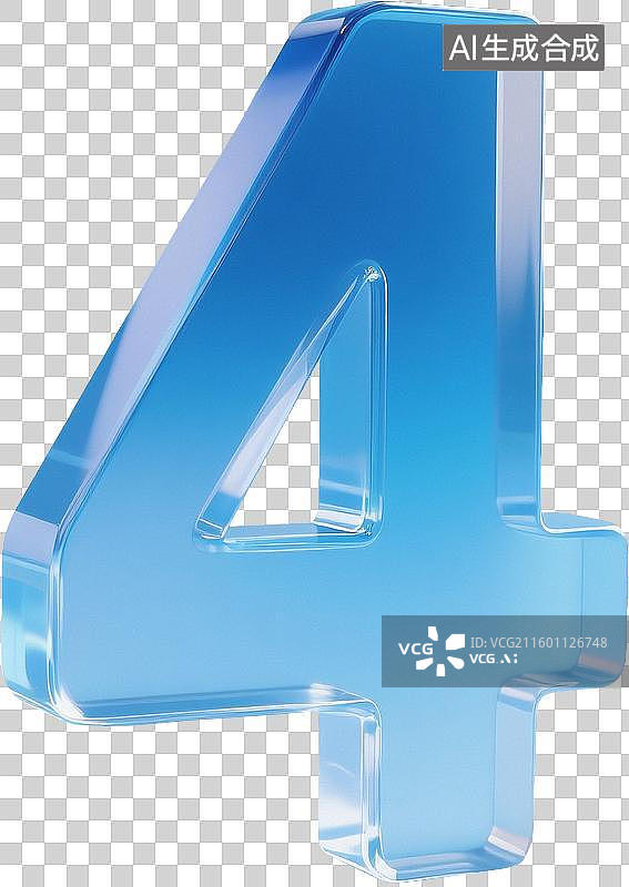 【AI数字艺术】蓝色玻璃质感数字图片素材